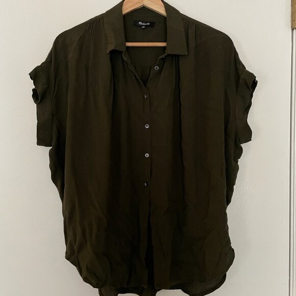 Madewell Central Shirt in Dark Green - Picture 1 of 3